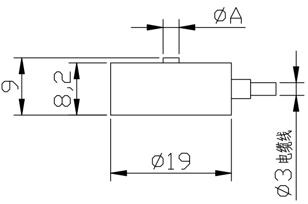 微型壓力傳感器CAZF-Y19尺寸圖 微型壓力傳感器CAZF-Y19尺寸圖