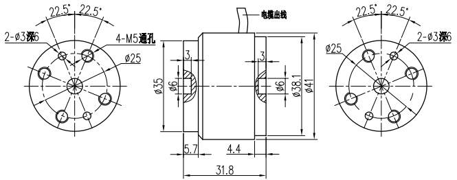 靜態(tài)扭矩傳感器扭力傳感器CAZF-T41外形尺寸圖 靜態(tài)扭矩傳感器扭力傳感器CAZF-T41外形尺寸圖