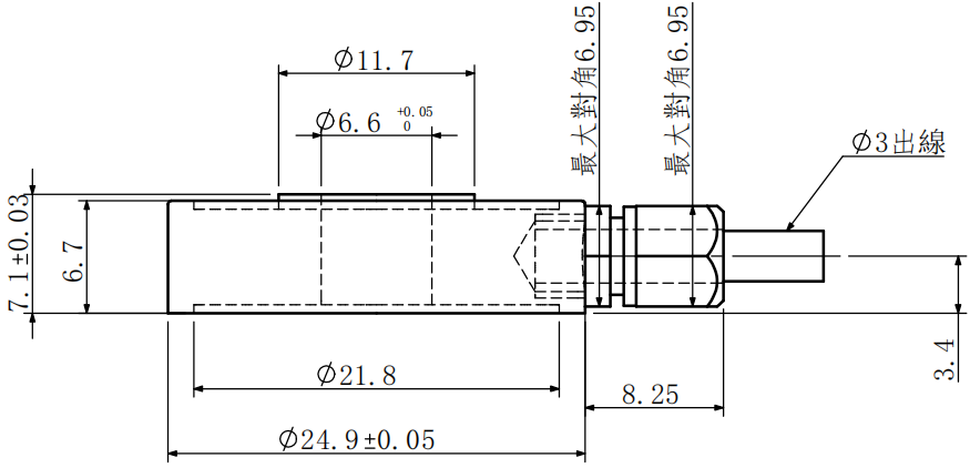 中空型壓力傳感器CAZF-Y24.9尺寸圖 中空型壓力傳感器CAZF-Y24.9尺寸圖