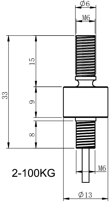 微型拉壓力傳感器CAZF-LY13B尺寸圖1 微型拉壓力傳感器CAZF-LY13B尺寸圖1