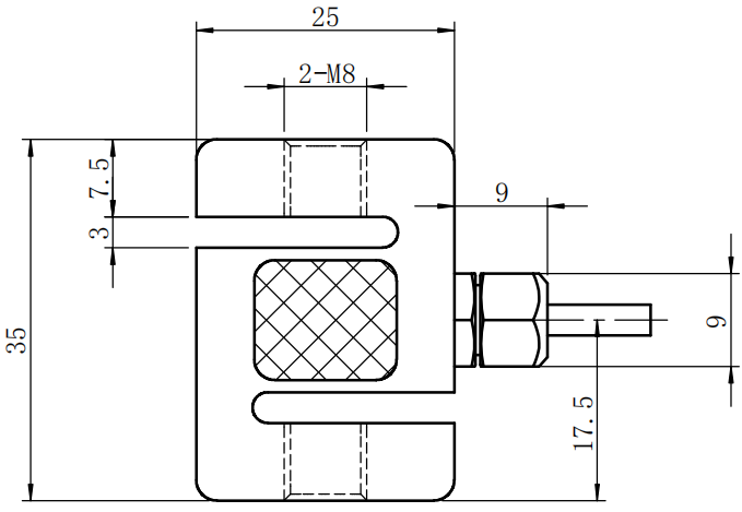 微型拉壓力傳感器CAZF-LS35尺寸圖1 微型拉壓力傳感器CAZF-LS35尺寸圖1