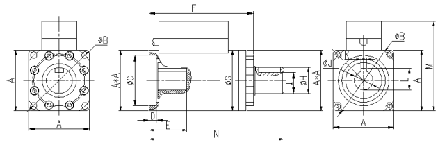 動態(tài)扭矩傳感器CAZF-TD外形尺寸圖