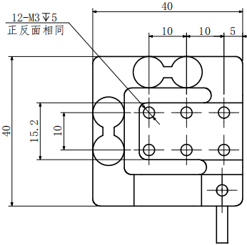 CAZF-3D40三維力傳感器外形尺寸圖 CAZF-3D40三維力傳感器外形尺寸圖