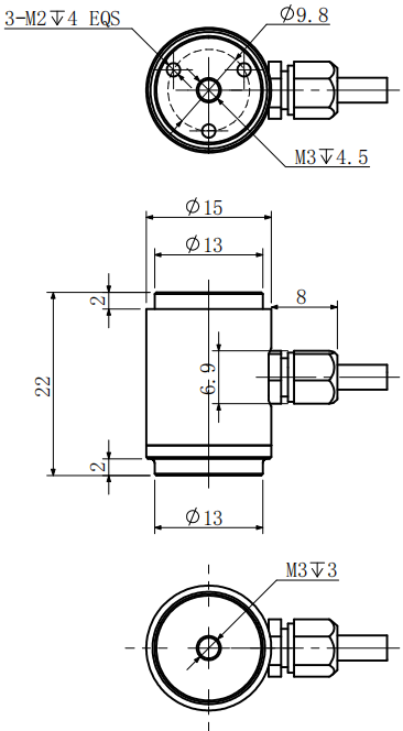CAZF-LY15B拉壓力傳感器外形尺寸 CAZF-LY15B拉壓力傳感器外形尺寸
